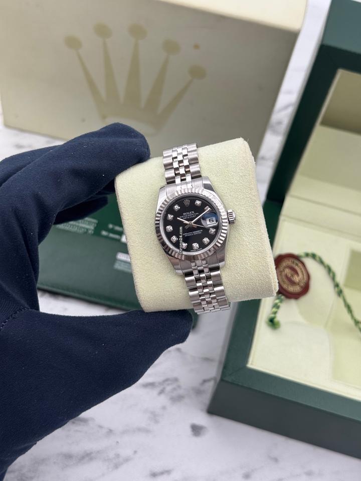 رولكس ديت جست ستيل نسائي مرصع بالألماس | ROLEX DATEJUST WOMEN STEEL WITH DIAMONDS