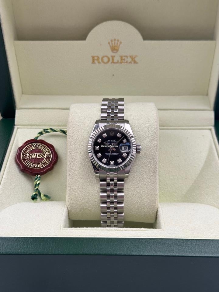 رولكس ديت جست ستيل نسائي مرصع بالألماس | ROLEX DATEJUST WOMEN STEEL WITH DIAMONDS