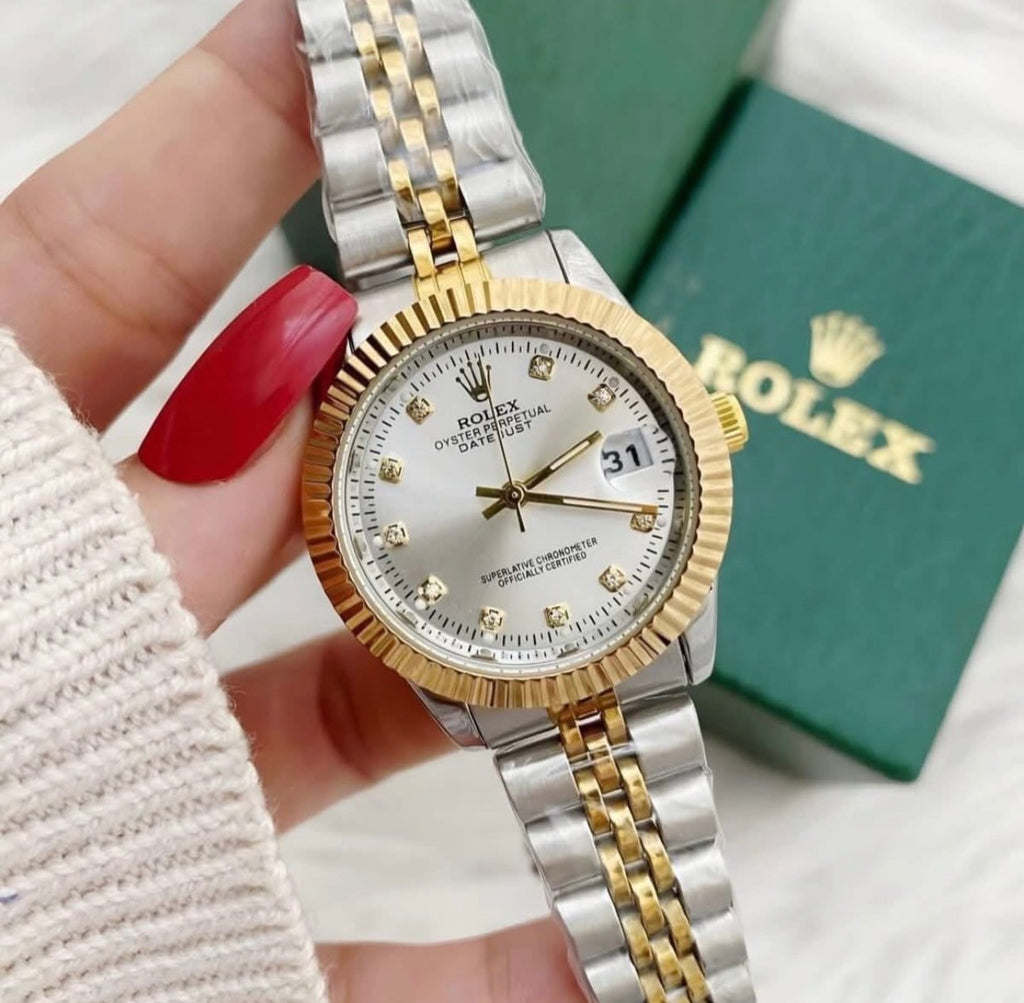 رولكس ديت جست قطعتين (ذهبي وفضي) نسائي | ROLEX DATEJUST TWO-TONE WOMEN