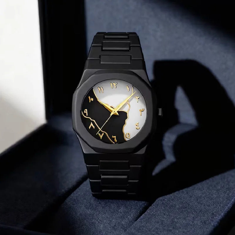 ساعة "أفق الأناقة" السوداء | "Horizon Elegance" Black Watch