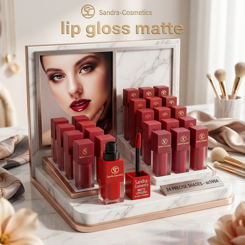 Sandra-Cosmetics Matte Lipgloss (Full Box - 24 Pcs) (ساندرا كوزمتكس ملمع شفاه مطفي - صندوق كامل 24 قطعة)