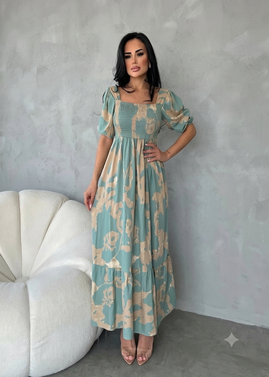 جلابية شرقية ناعمة بمطرزات نباتية | Elegant Embroidered Oriental Jalabiya
