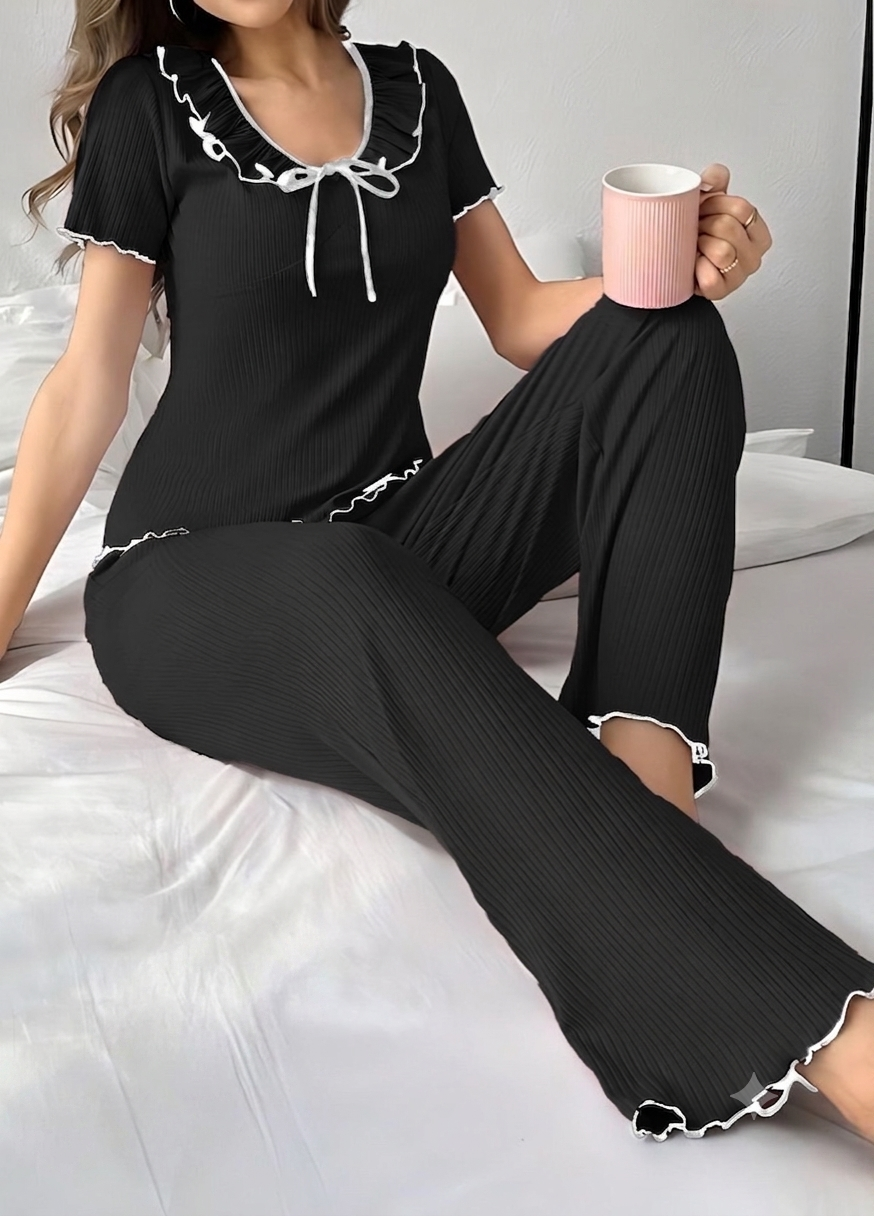 طقم سالويت كاجوال عصري قطعتين | Premium 2-Piece Lounge & Cardigan Set
