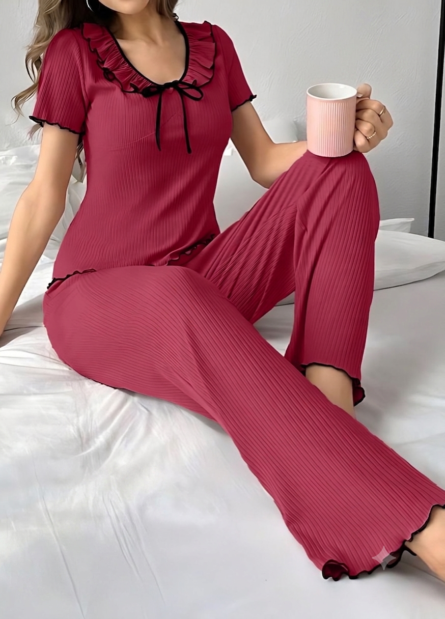 طقم سالويت كاجوال عصري قطعتين | Premium 2-Piece Lounge & Cardigan Set