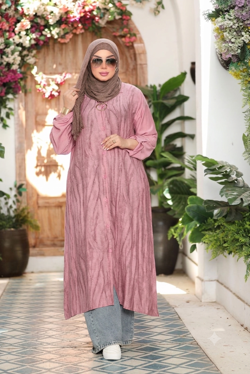 عباية عملية بنمط عصري وخامة الجلاكسي الإيطالي | Modern Practical Abaya in Italian Galaxy Fabric
