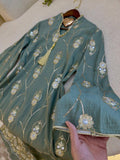 عباية ملكية مطرزة بنقوش هندسية فاخرة | Royal Geometric Embroidered Abaya