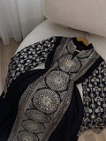 عباية ملكية بتطريزات دائرية فاخرة وخامة راقية | Royal Circular Embroidered Abaya in Premium Fabric