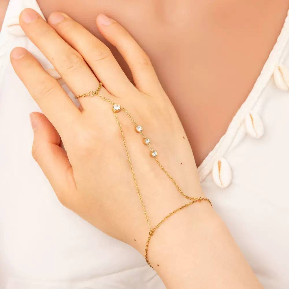 سوار "نجمة المساء" المرصع | Evening Star Crystal Hand Chain