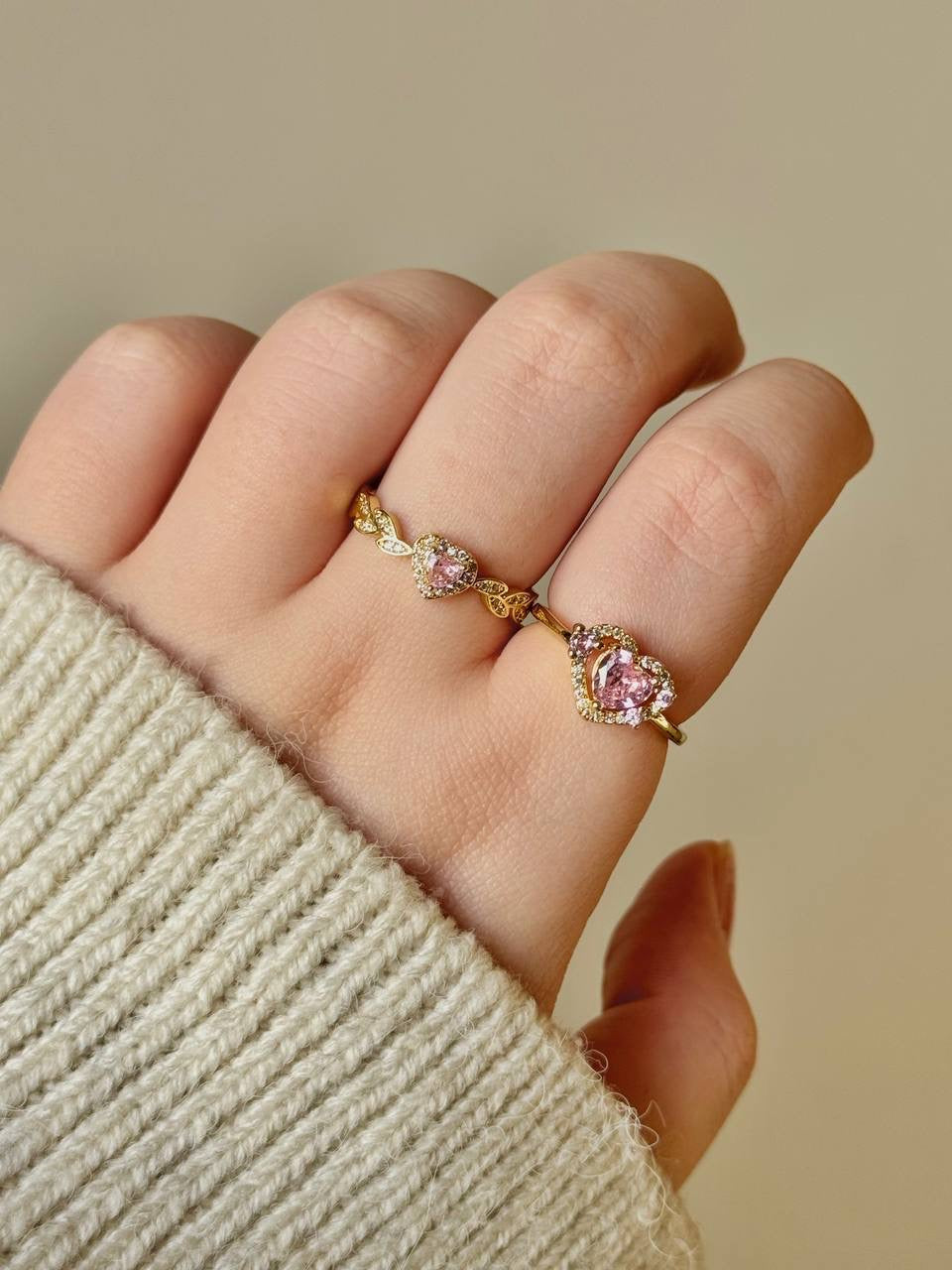 طقم خواتم "بساتين الورد" الأنثوية | Floral Garden Ring Set