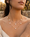 قلادة "لآلئ النور" المزدوجة | Double Layered "Pearls of Light" Necklace