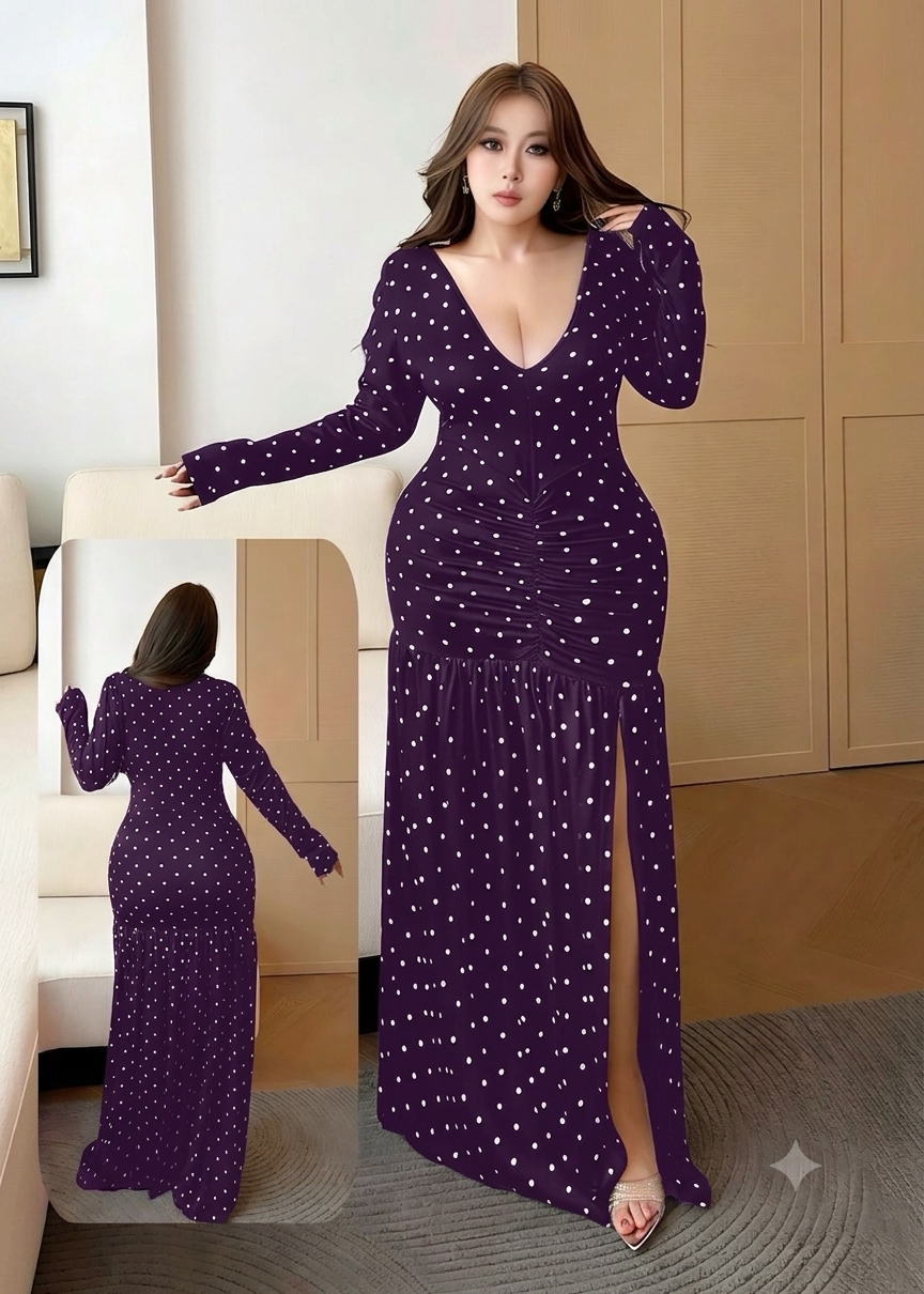 فستان منزلي عصري بفتحة جانبية | Modern Home Dress with Side Slit
