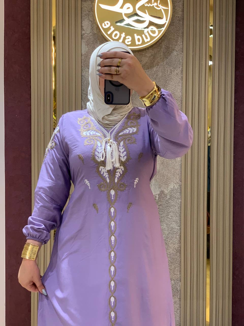 عباءة مريحة من القطن المصري الخالص بتطريز تراثي | Comfortable Pure Egyptian Cotton Abaya with Traditional Embroidery