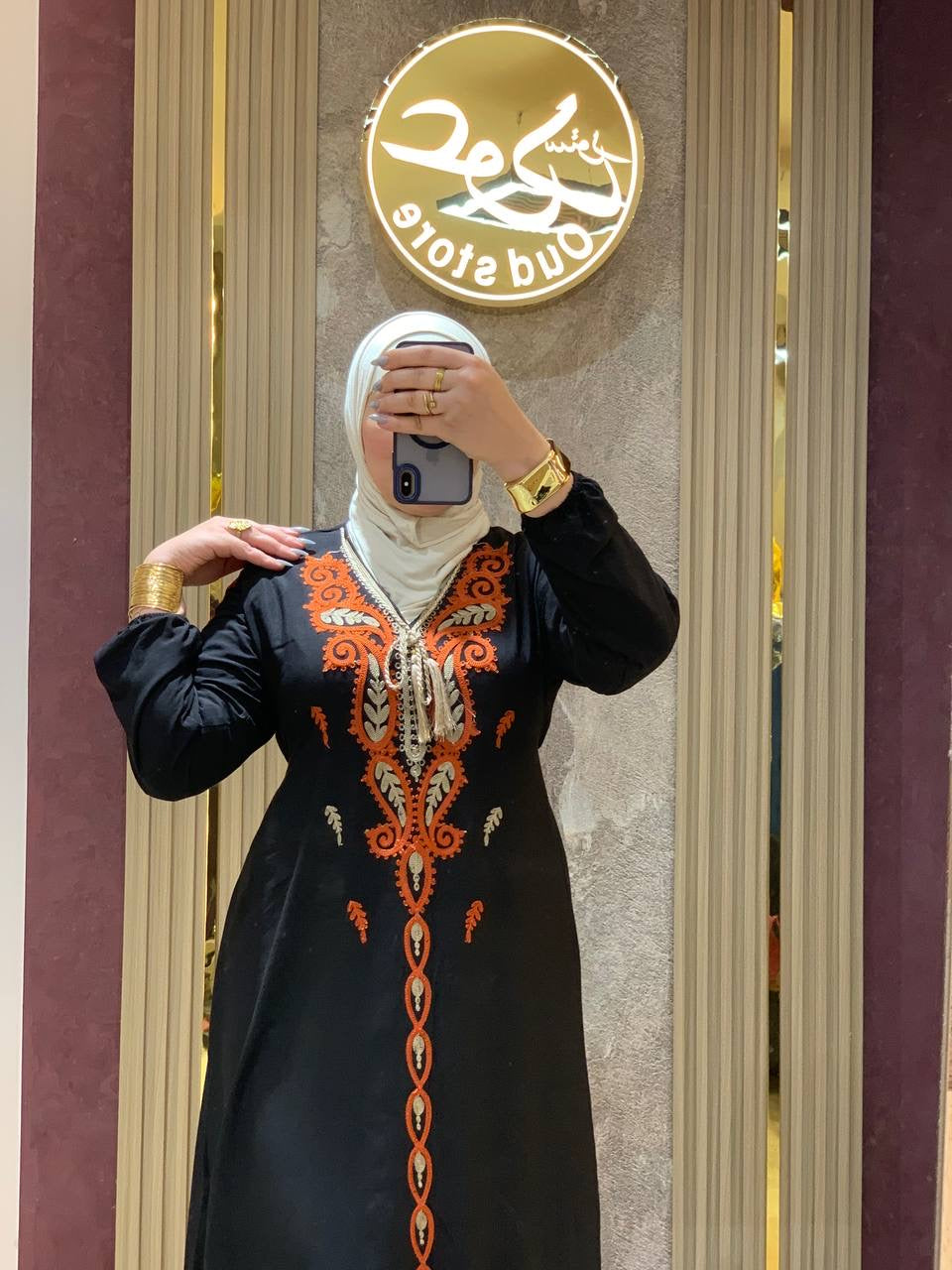 عباءة مريحة من القطن المصري الخالص بتطريز تراثي | Comfortable Pure Egyptian Cotton Abaya with Traditional Embroidery