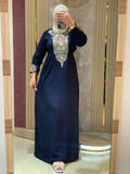 عباءة فخمة من القطن المصري الخالص بتطريزات فنية | Luxurious Pure Egyptian Cotton Abaya with Artistic Embroidery